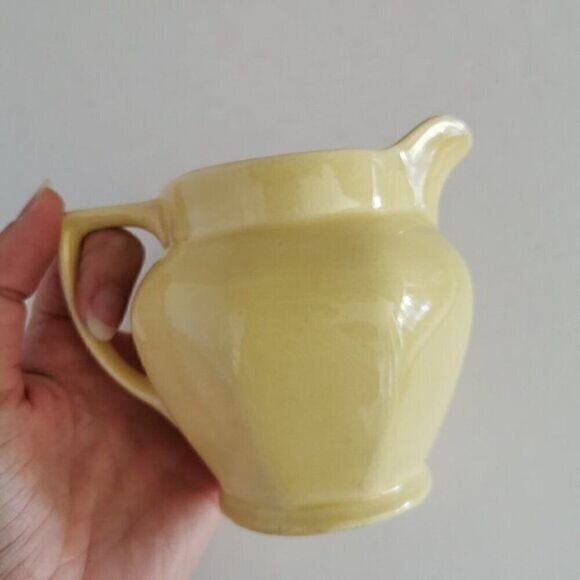 Vintage Yellow Creamer Pitcher CRAZING Tudor Ware Barker Bros Langton - Picture 2 of 9